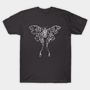 Steampunk Luna Moth (white) T-Shirt